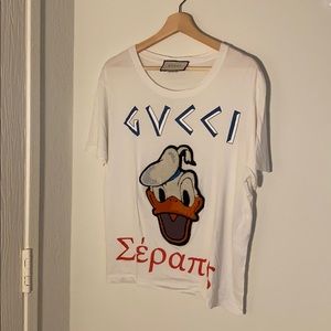 White tee with embroidery